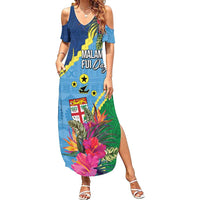 Personalized Malampa Fiji Day Together We Grow Family Matching Summer Maxi Dress and Hawaiian Shirt Special Tapa Mix - Polynesian Pride