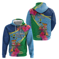 Personalized Malampa Fiji Day Together We Grow Zip Hoodie Special Tapa Mix - Polynesian Pride