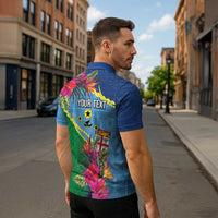 Personalized Malampa Fiji Day Together We Grow Zipper Polo Shirt Special Tapa Mix - Polynesian Pride