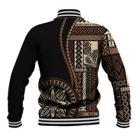 Samoa Siapo Motif Baseball Jacket Classic Style - Black Ver LT7 - Polynesian Pride