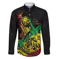Personalised Reggae Jawaiian Festive Family Matching Short Sleeve Bodycon Dress and Hawaiian Shirt Mix Polynesian LT7 Dad's Shirt - Long Sleeve Reggae - Polynesian Pride