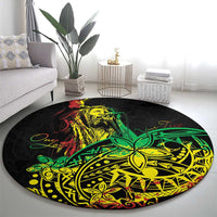 Personalised Reggae Jawaiian Festive Round Carpet Mix Polynesian