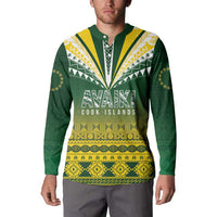 Cook Islands Rugby Custom Button Sweatshirt Kuki Avaiki - Polynesian Pride