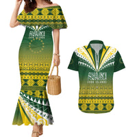 Cook Islands Rugby Custom Couples Matching Mermaid Dress and Hawaiian Shirt Kuki Avaiki - Polynesian Pride