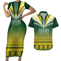 Cook Islands Rugby Custom Couples Matching Short Sleeve Bodycon Dress and Hawaiian Shirt Kuki Avaiki - Polynesian Pride