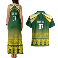 Cook Islands Rugby Custom Couples Matching Tank Maxi Dress and Hawaiian Shirt Kuki Avaiki LT7 - Polynesian Pride