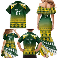 Cook Islands Rugby Custom Family Matching Mermaid Dress and Hawaiian Shirt Kuki Avaiki - Polynesian Pride