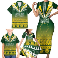 Cook Islands Rugby Custom Family Matching Short Sleeve Bodycon Dress and Hawaiian Shirt Kuki Avaiki - Polynesian Pride