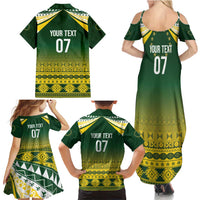Cook Islands Rugby Custom Family Matching Summer Maxi Dress and Hawaiian Shirt Kuki Avaiki - Polynesian Pride