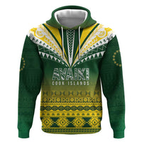Cook Islands Rugby Custom Hoodie Kuki Avaiki LT7 Pullover Hoodie Yellow Green - Polynesian Pride