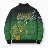 Cook Islands Rugby Kuki Avaiki Bomber Puffer Jacket Tribal Turtle - Polynesian Pride