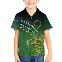 Cook Islands Rugby Kuki Avaiki Family Matching Puletasi and Hawaiian Shirt Tribal Turtle - Polynesian Pride