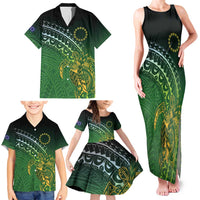 Cook Islands Rugby Kuki Avaiki Family Matching Tank Maxi Dress and Hawaiian Shirt Tribal Turtle - Polynesian Pride