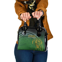 Cook Islands Rugby Kuki Avaiki Shoulder Handbag Tribal Turtle LT7 One Size Dark Green - Polynesian Pride