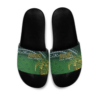 Cook Islands Rugby Kuki Avaiki Slide Sandals Tribal Turtle - Polynesian Pride