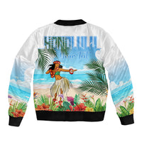 Personalised Hawaii Hula Girl Bomber Jacket Honolulu Festival LT7 - Polynesian Pride