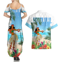 Personalised Hawaii Hula Girl Couples Matching Summer Maxi Dress and Hawaiian Shirt Honolulu Festival LT7 - Polynesian Pride