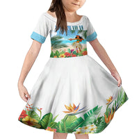 Personalised Hawaii Hula Girl Family Matching Puletasi and Hawaiian Shirt Honolulu Festival LT7 Daughter's Dress Art - Polynesian Pride