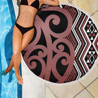 Maori Taniko Patterns Beach Blanket Brown Patiki Motifs Mix Whakairo Ngaru