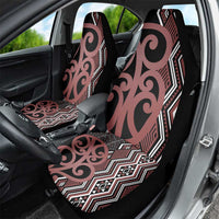 Maori Taniko Patterns Car Seat Cover Brown Patiki Motifs Mix Whakairo Ngaru