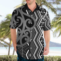Maori Taniko Patterns Hawaiian Shirt Black Patiki Motifs Mix Whakairo Ngaru