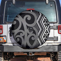 Maori Taniko Patterns Spare Tire Cover Black Patiki Motifs Mix Whakairo Ngaru