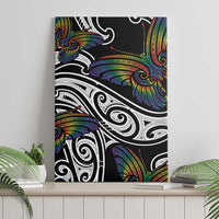 Aotearoa Takatapui Pride Canvas Wall Art Rainbow Butterfly - Free To Love
