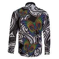 Aotearoa Takatapui Pride Family Matching Mermaid Dress and Hawaiian Shirt Rainbow Butterfly - Free To Love LT7 - Polynesian Pride