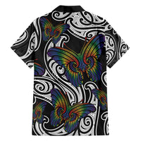 Aotearoa Takatapui Pride Family Matching Tank Maxi Dress and Hawaiian Shirt Rainbow Butterfly - Free To Love LT7 - Polynesian Pride