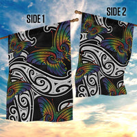 Aotearoa Takatapui Pride Garden Flag Rainbow Butterfly - Free To Love