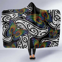 Aotearoa Takatapui Pride Hooded Blanket Rainbow Butterfly - Free To Love