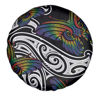 Aotearoa Takatapui Pride Spare Tire Cover Rainbow Butterfly - Free To Love