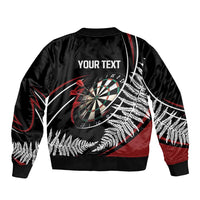 New Zealand Darts Personalised Bomber Jacket Silver Fern Dynamic LT7 - Polynesian Pride