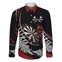 New Zealand Darts Personalised Family Matching Off The Shoulder Long Sleeve Dress and Hawaiian Shirt Silver Fern Dynamic