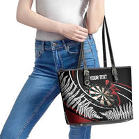 New Zealand Darts Personalised Leather Tote Bag Silver Fern Dynamic LT7 - Polynesian Pride