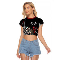 New Zealand Darts Personalised Raglan Cropped T Shirt Silver Fern Dynamic