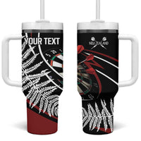 New Zealand Darts Personalised Tumbler With Handle Silver Fern Dynamic LT7 One Size: 40 oz Red - Polynesian Pride