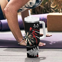 New Zealand Darts Personalised Tumbler With Handle Silver Fern Dynamic LT7 - Polynesian Pride