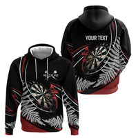 New Zealand Darts Personalised Zip Hoodie Silver Fern Dynamic
