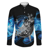 Maori Matariki Te Araroa Paikea Starry Family Matching Long Sleeve Bodycon Dress and Hawaiian Shirt Tangaroa Whakatauki LT7 Dad's Shirt - Long Sleeve Black - Polynesian Pride