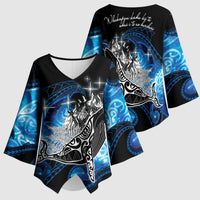 Maori Matariki Te Araroa Paikea Starry Kimono Sleeve Blouse Tangaroa Whakatauki LT7 - Polynesian Pride