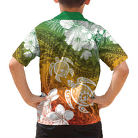 Kanaka Maoli Hawaii Flag Day Kid Hawaiian Shirt Vibrant Frangipani