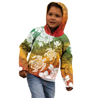 Kanaka Maoli Hawaii Flag Day Kid Hoodie Vibrant Frangipani