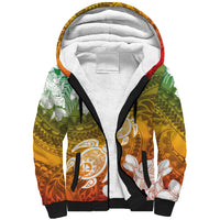 Kanaka Maoli Hawaii Flag Day Sherpa Hoodie Vibrant Frangipani LT7 Unisex Colorful - Polynesian Pride
