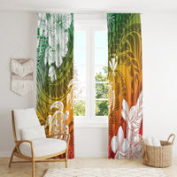 Kanaka Maoli Hawaii Flag Day Window Curtain Vibrant Frangipani LT7 - Polynesian Pride