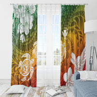 Kanaka Maoli Hawaii Flag Day Window Curtain Vibrant Frangipani LT7 - Polynesian Pride