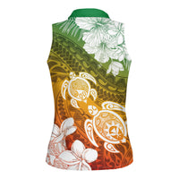 Kanaka Maoli Hawaii Flag Day Women Sleeveless Polo Shirt Vibrant Frangipani LT7 - Polynesian Pride
