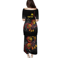 Personalized Papua New Guinea Milne Bay Puletasi Bagi Necklace Mix Lime Pot Grunge