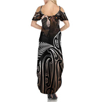 Aotearoa Maori - Australia Indigenous Family Matching Summer Maxi Dress and Hawaiian Shirt Koiri Whakairo Mix Aboriginal Art - Polynesian Pride