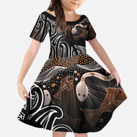 Aotearoa Maori - Australia Indigenous Family Matching Tank Maxi Dress and Hawaiian Shirt Koiri Whakairo Mix Aboriginal Art - Polynesian Pride